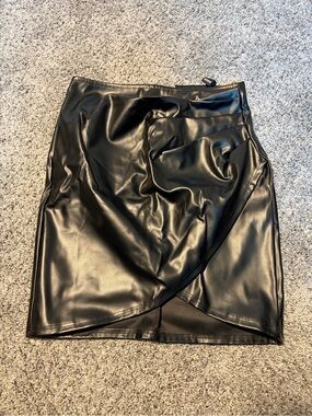 Leather mini skirt